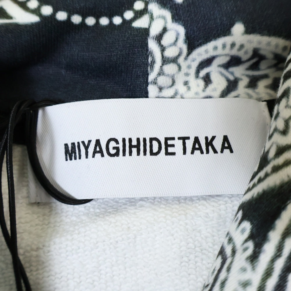 WIND AND SEA(ウィンダンシー) ×MIYAGI HIDETAKA WDS HOODIE ミヤギヒデタカ ペイズリー柄 ロゴプリント プルオーバーパーカー スウェット フーディ ブラック WDS-C-MYGH-24-Q3-05