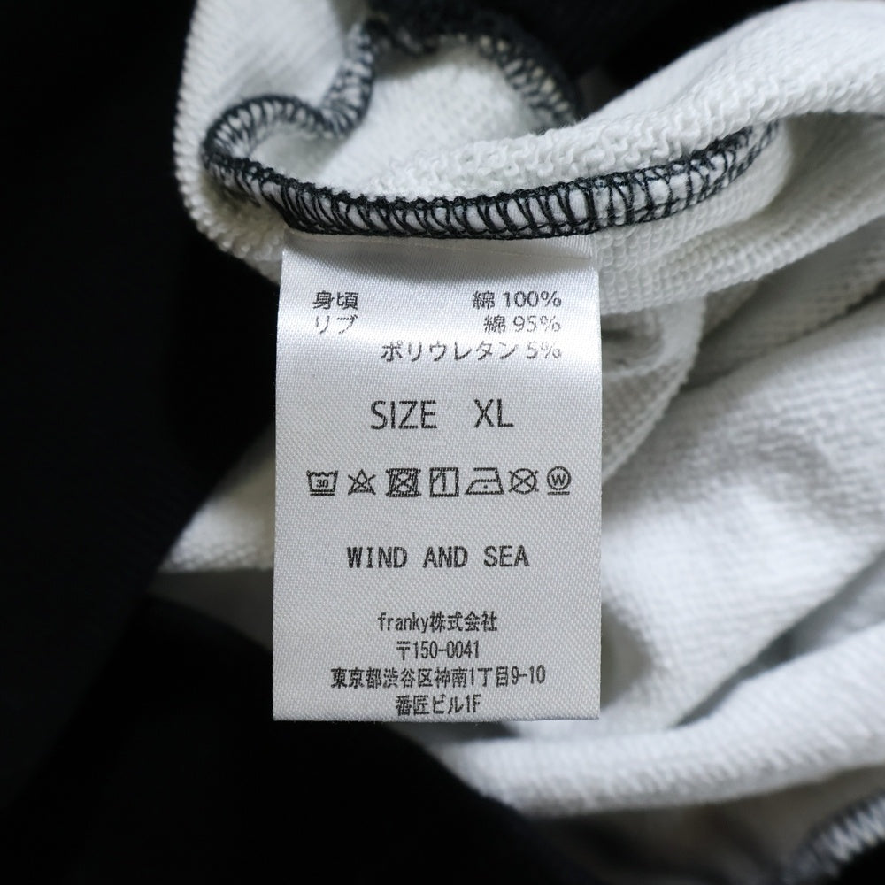 WIND AND SEA(ウィンダンシー) ×MIYAGI HIDETAKA WDS HOODIE ミヤギヒデタカ ペイズリー柄 ロゴプリント プルオーバーパーカー スウェット フーディ ブラック WDS-C-MYGH-24-Q3-05