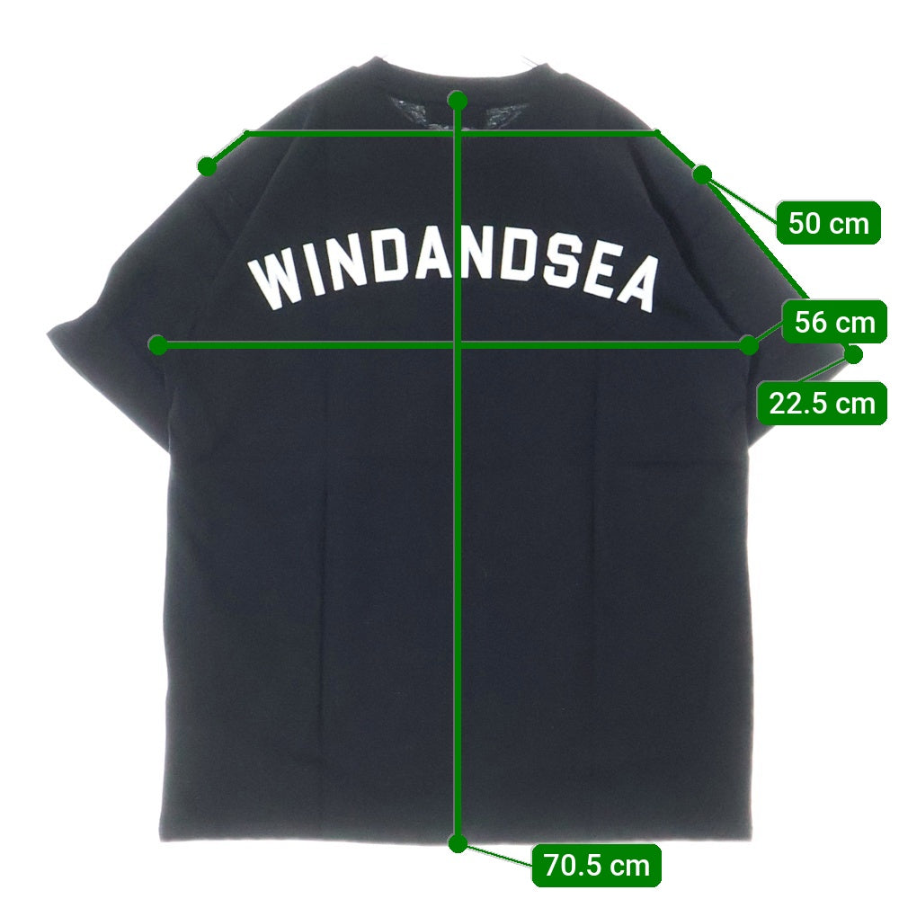 WIND AND SEA(ウィンダンシー) ×MLB SAN DIEGO PADRES PADRES LOGO TEE サンディエゴ パドレス パドレス フロントロゴ クルーネック半袖Tシャツ ブラック WDS-C-MLBP-23-AP-Q2-08