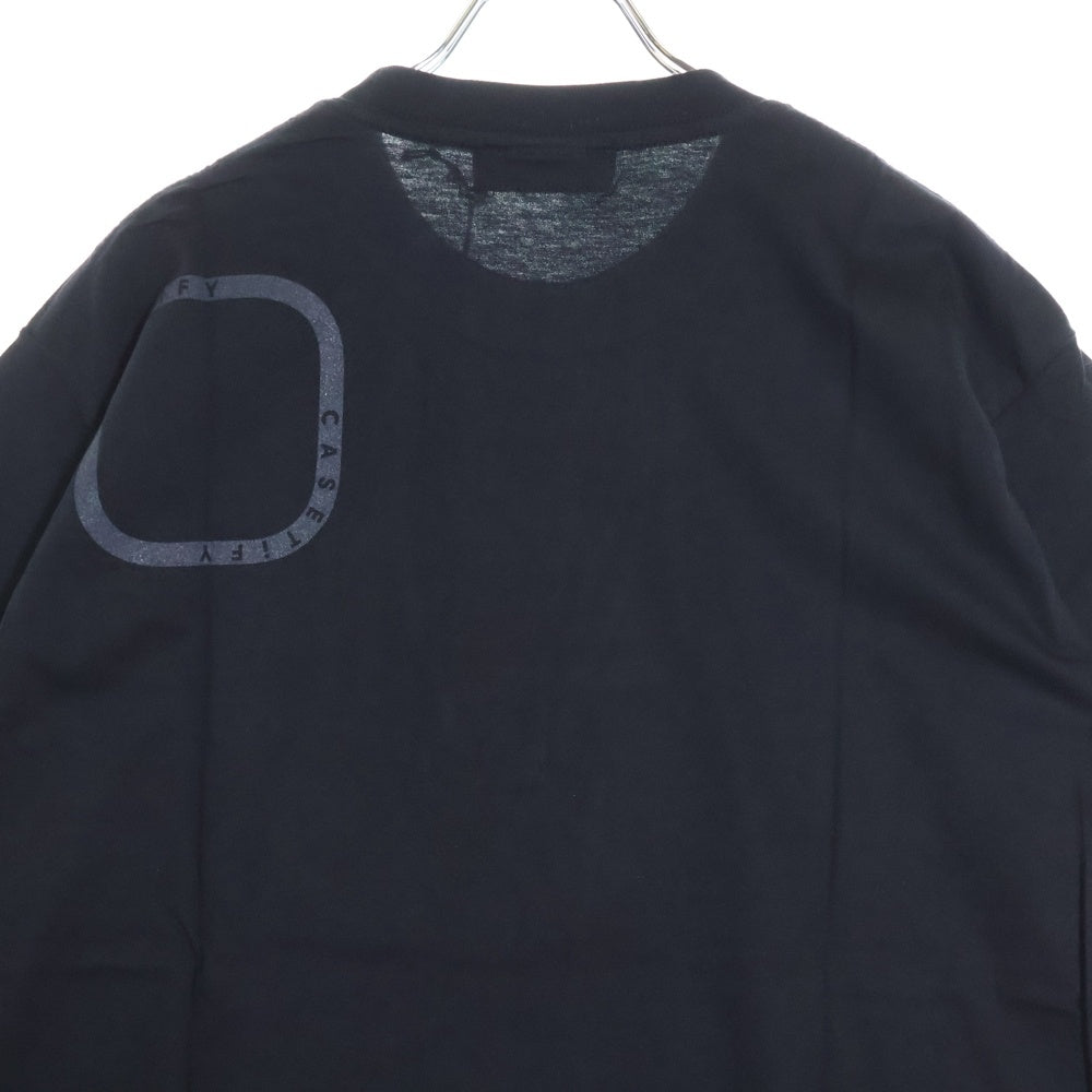 WIND AND SEA(ウィンダンシー) ×ケースティファイ シーバーティカル ロゴエンブロイダリー クルーネック半袖Tシャツ カットソー ブラック WDS-CSTF-21-01-11