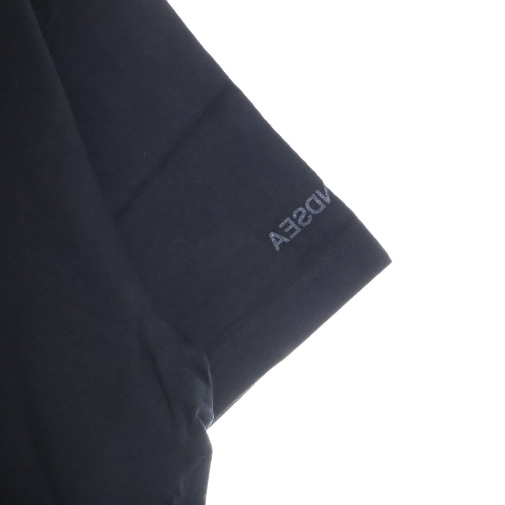 WIND AND SEA(ウィンダンシー) ×ケースティファイ シーバーティカル ロゴエンブロイダリー クルーネック半袖Tシャツ カットソー ブラック WDS-CSTF-21-01-11