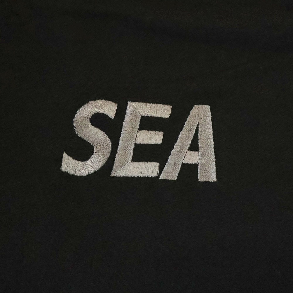 WIND AND SEA(ウィンダンシー) ×ケースティファイ シーバーティカル ロゴエンブロイダリー クルーネック半袖Tシャツ カットソー ブラック WDS-CSTF-21-01-11