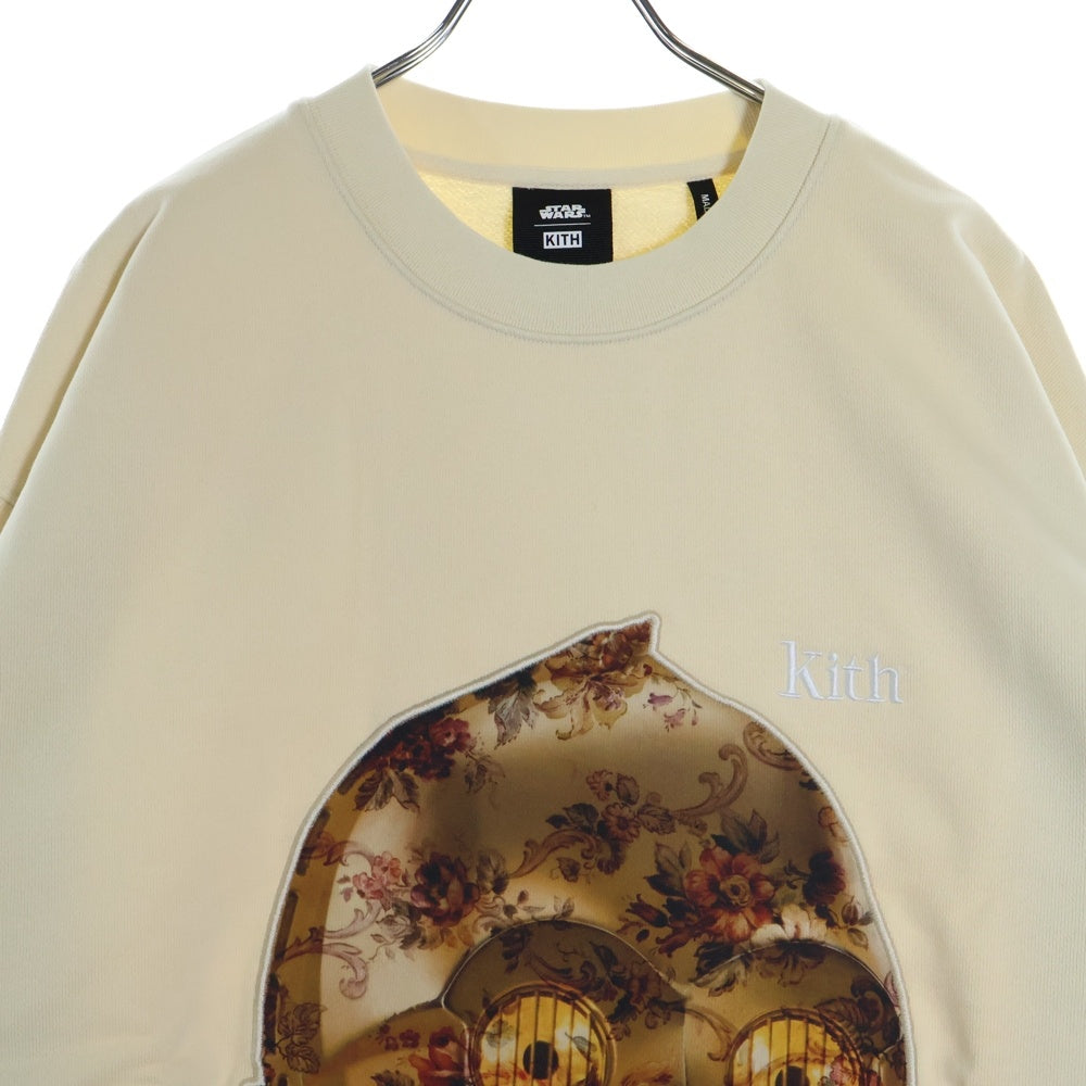 KITH(キス) ×STAR WARS C-3PO CREWNECK スターウォーズ シースリーピーオー フロント刺繍 クルーネック スウェットトレーナー ベージュ KHM030219-102