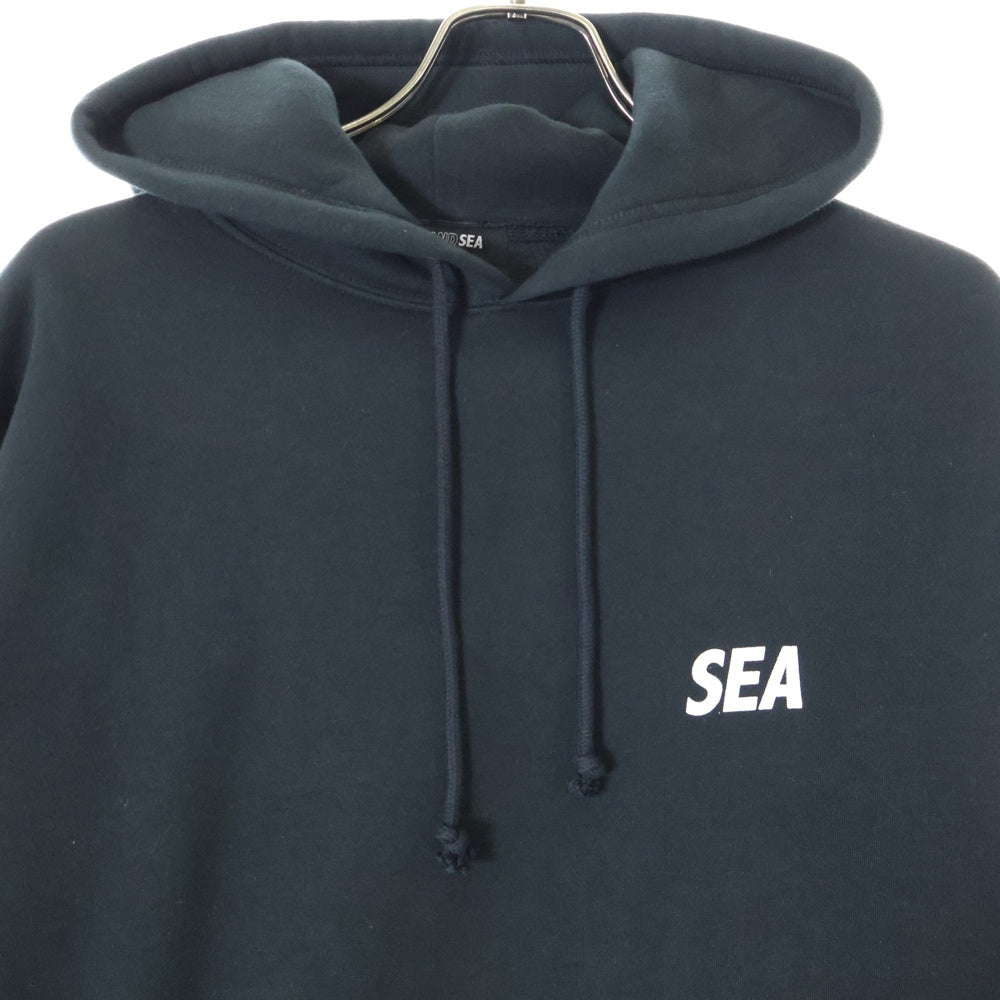 WIND AND SEA(ウィンダンシー) PHOTO HOODIE バックフォトプリント フロントロゴ プルオーバー スウェットパーカー フーディ ブラック WDS-CS-196