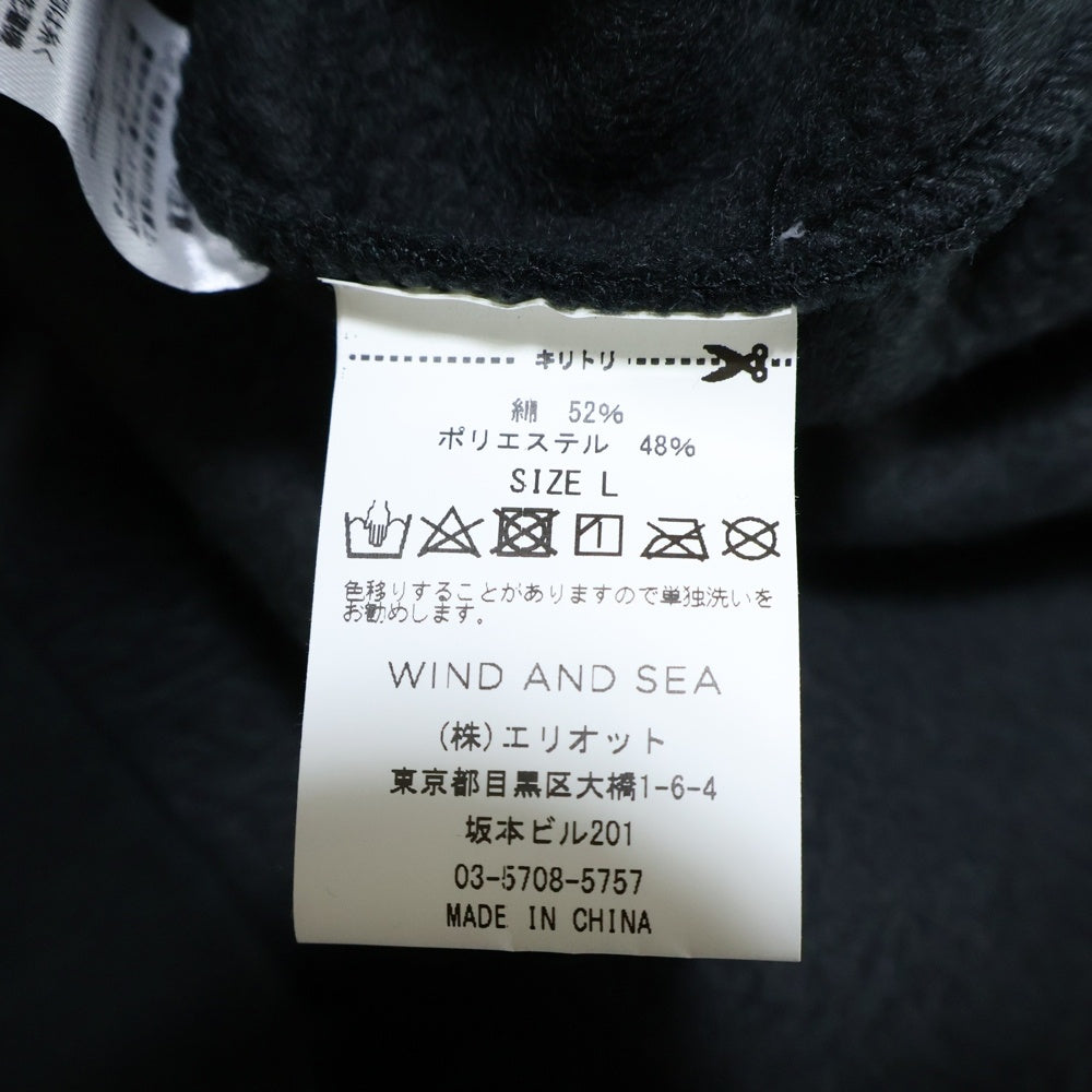 WIND AND SEA(ウィンダンシー) PHOTO HOODIE バックフォトプリント フロントロゴ プルオーバー スウェットパーカー フーディ ブラック WDS-CS-196