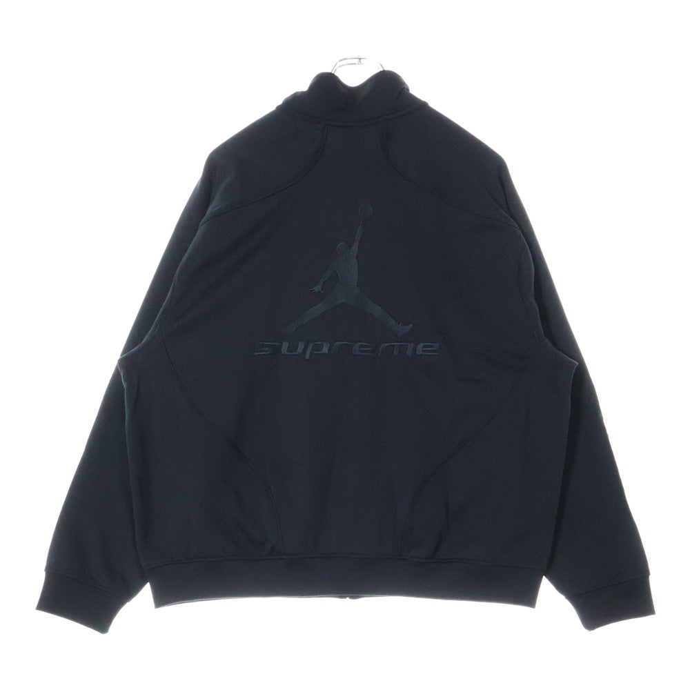 SUPREME(シュプリーム) 24SS ×JORDAN Tricot Track Jacket ジョーダン ロゴエンブロイダリー トリコ ジップアップ トラックジャケット ジャージ ブラック