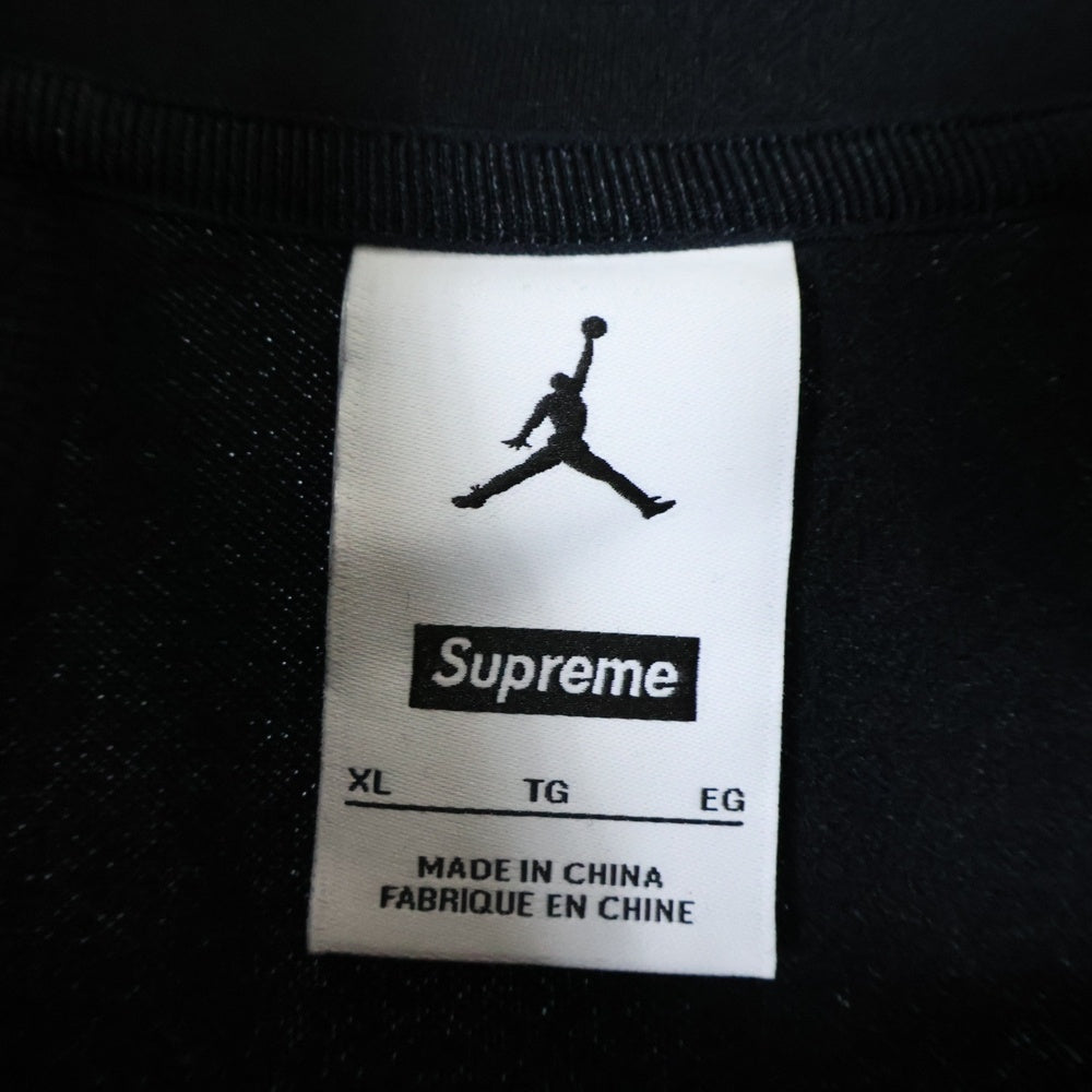 SUPREME(シュプリーム) 24SS ×JORDAN Tricot Track Jacket ジョーダン ロゴエンブロイダリー トリコ ジップアップ トラックジャケット ジャージ ブラック