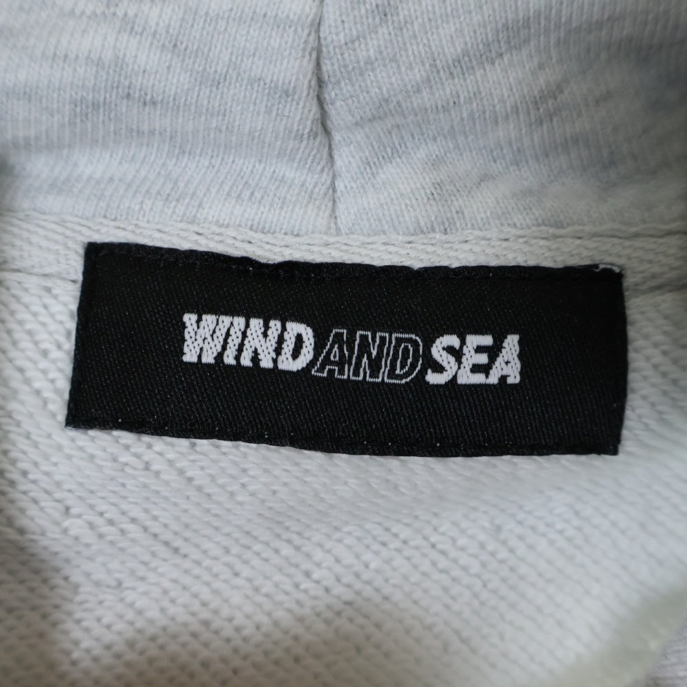 WIND AND SEA(ウィンダンシー) SEA HOODED SWEATSHIRT KNIT LIMITED ロゴプリント プルオーバーパーカー フーディ グレー/ゴールド WDS-O-KNZ-25-Q1-CS-02
