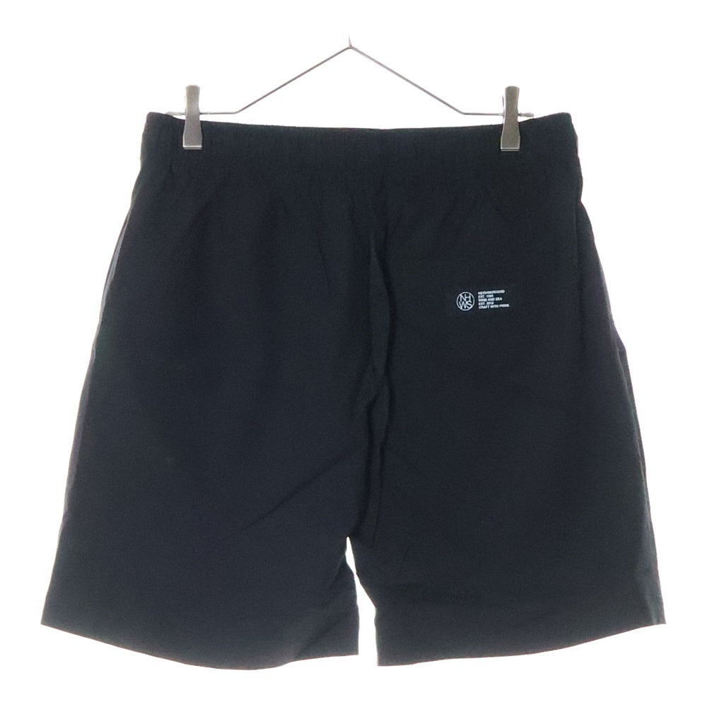 WIND AND SEA(ウィンダンシー) ×NEIGHBORHOOD NHWDS NYLON SHORTS ネイバーフッド サイドロゴ ショート ハーフパンツ ショーツ ブラック 221FRWSN-PTM01S