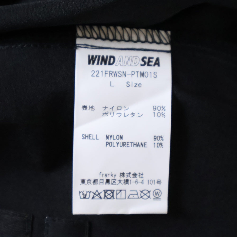 WIND AND SEA(ウィンダンシー) ×NEIGHBORHOOD NHWDS NYLON SHORTS ネイバーフッド サイドロゴ ショート ハーフパンツ ショーツ ブラック 221FRWSN-PTM01S