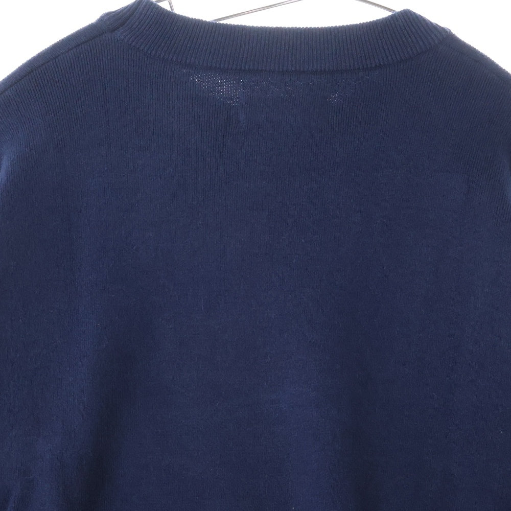 WIND AND SEA(ウィンダンシー) COTTON CASHMERE KNIT ロゴエンブロイダリー カシミヤ混 コットンニットセーター ネイビー WDS-O-ESSC-24-Q2-KN-01