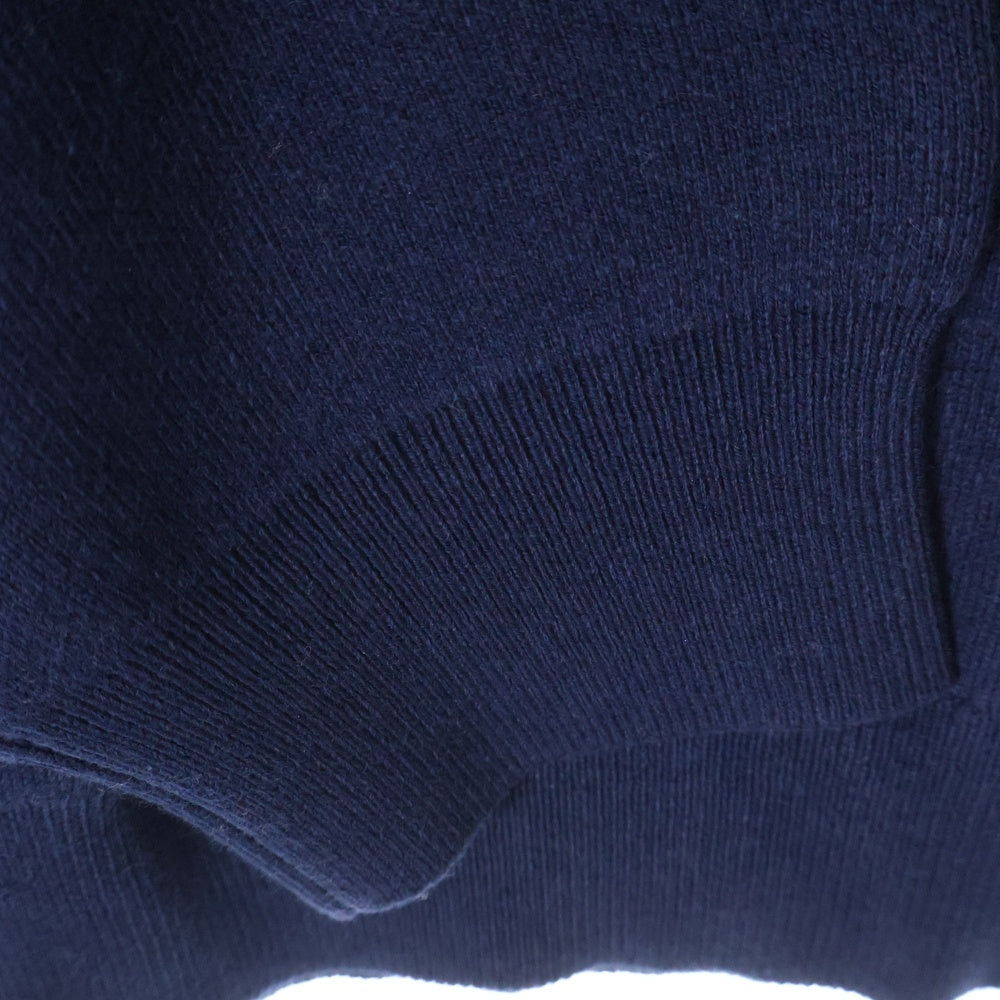 WIND AND SEA(ウィンダンシー) COTTON CASHMERE KNIT ロゴエンブロイダリー カシミヤ混 コットンニットセーター ネイビー WDS-O-ESSC-24-Q2-KN-01