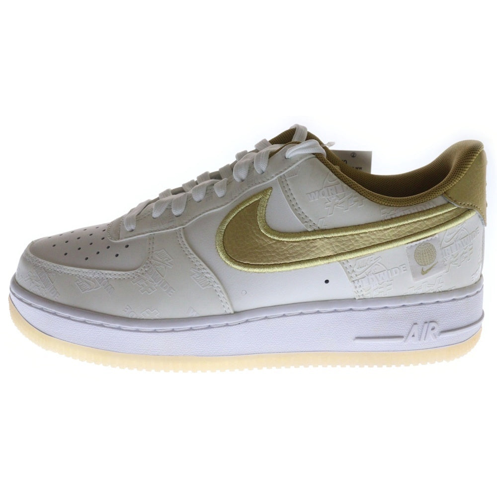 NIKE(ナイキ) AIR FORCE 1 07 LV8 WW エアフォース 1 ワールドワイド ローカットスニーカー ホワイト/ゴールド US8.5/26.5cm DA1343-170