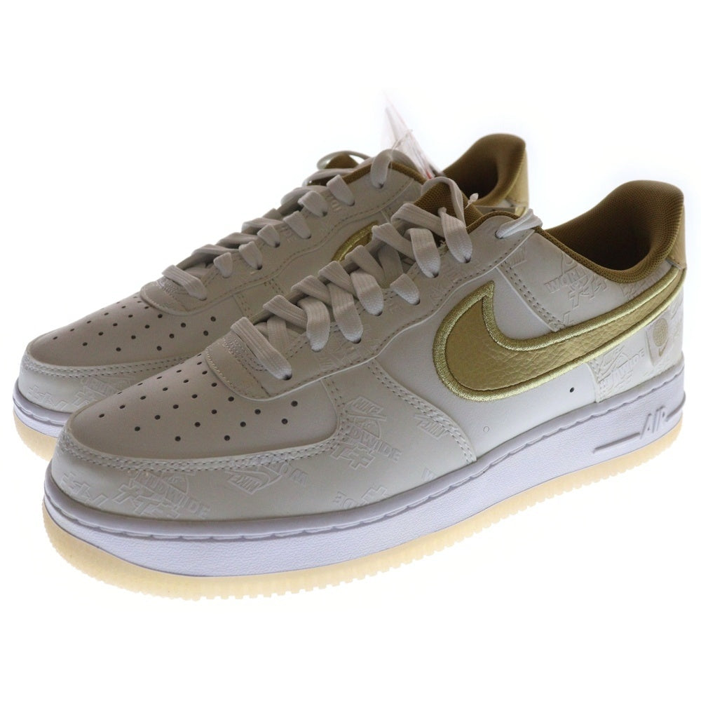 NIKE(ナイキ) AIR FORCE 1 07 LV8 WW エアフォース 1 ワールドワイド ローカットスニーカー ホワイト/ゴールド US8.5/26.5cm DA1343-170