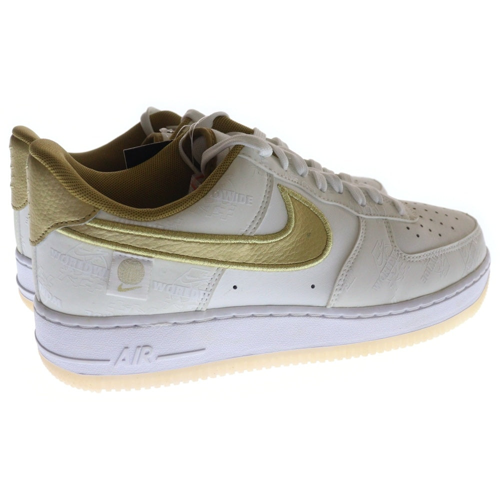 NIKE(ナイキ) AIR FORCE 1 07 LV8 WW エアフォース 1 ワールドワイド ローカットスニーカー ホワイト/ゴールド US8.5/26.5cm DA1343-170