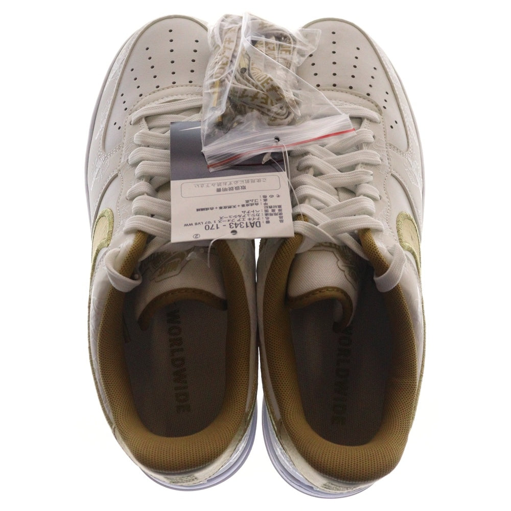 NIKE(ナイキ) AIR FORCE 1 07 LV8 WW エアフォース 1 ワールドワイド ローカットスニーカー ホワイト/ゴールド US8.5/26.5cm DA1343-170