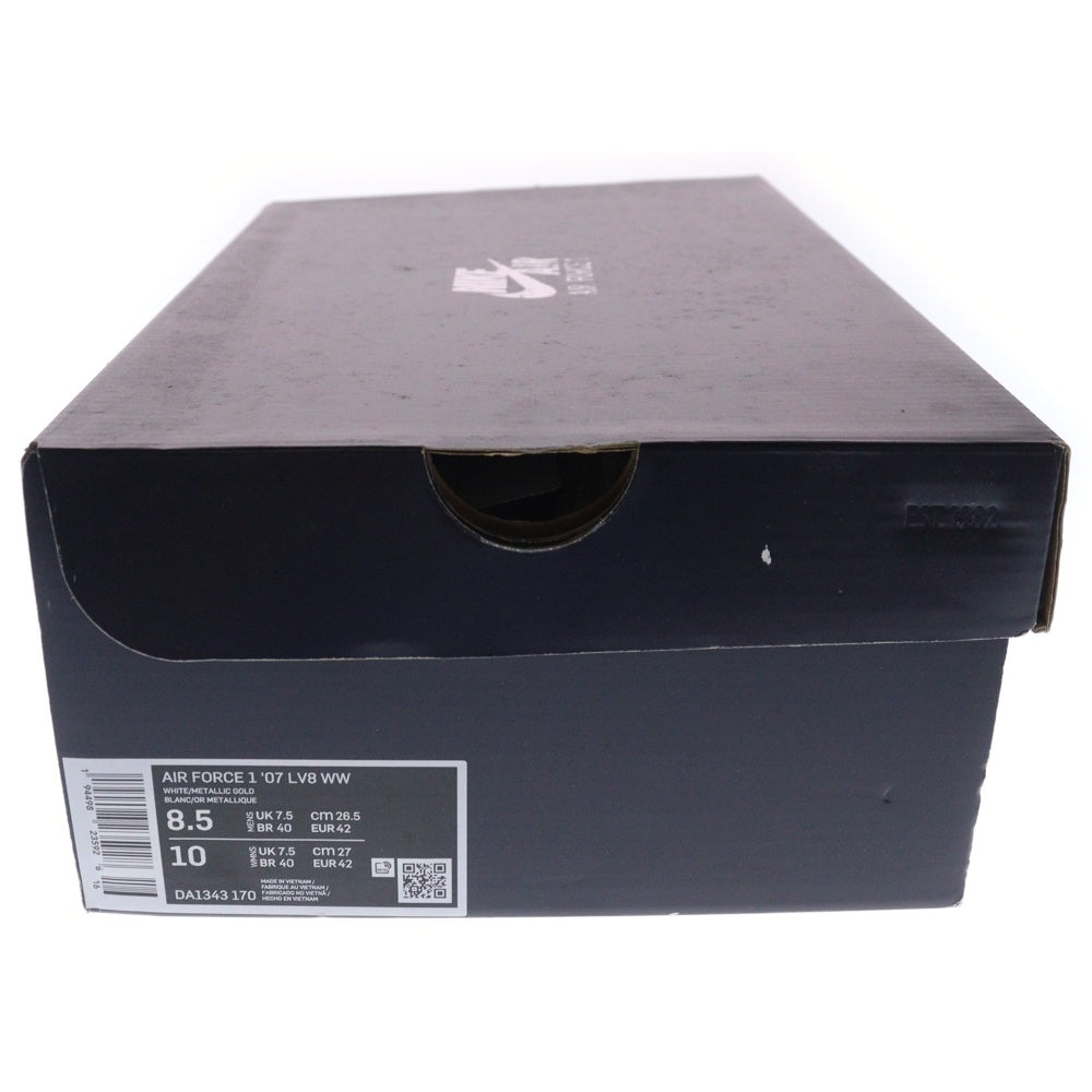 NIKE(ナイキ) AIR FORCE 1 07 LV8 WW エアフォース 1 ワールドワイド ローカットスニーカー ホワイト/ゴールド US8.5/26.5cm DA1343-170