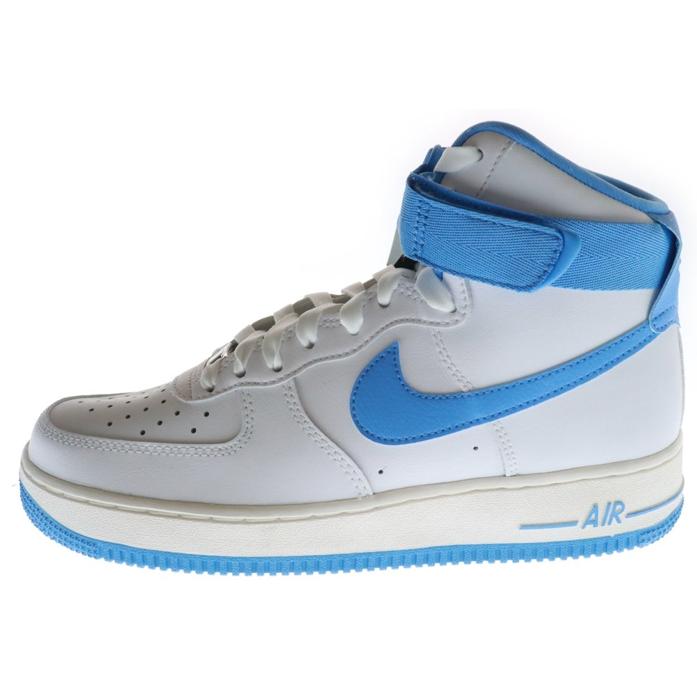 NIKE(ナイキ) WMNS AIR FORCE 1 HIGH OG QS WHITE UNIVERSITY BLUE ウィメンズ エアフォース1 ハイカットスニーカー ホワイト/ブルー US9/26cm DX3805-100