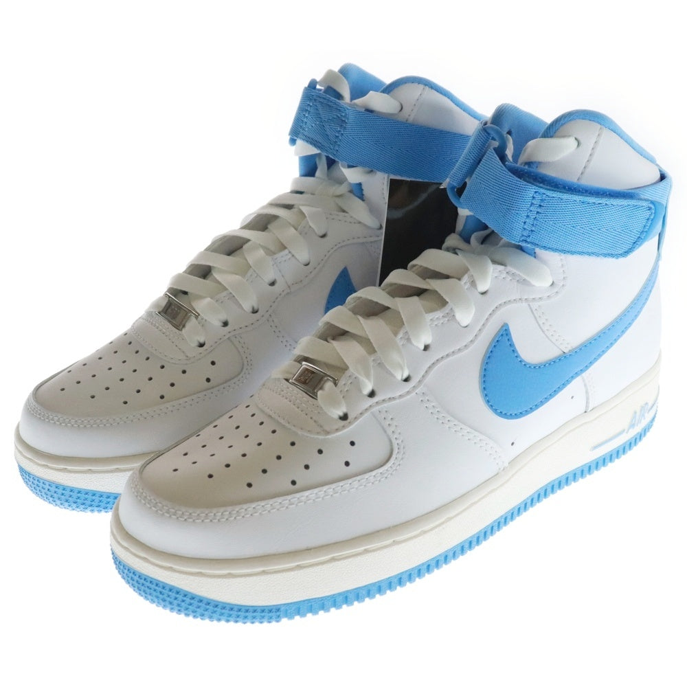 NIKE(ナイキ) WMNS AIR FORCE 1 HIGH OG QS WHITE UNIVERSITY BLUE ウィメンズ エアフォース1 ハイカットスニーカー ホワイト/ブルー US9/26cm DX3805-100