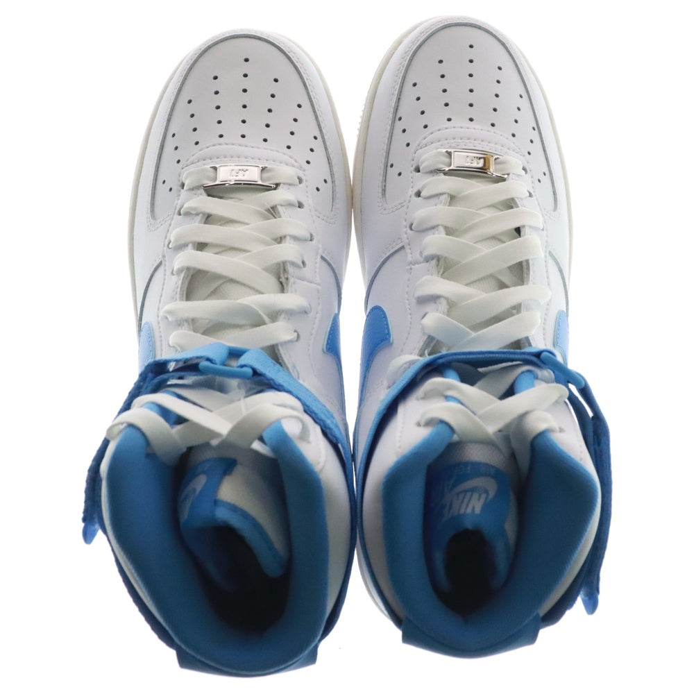 NIKE(ナイキ) WMNS AIR FORCE 1 HIGH OG QS WHITE UNIVERSITY BLUE ウィメンズ エアフォース1 ハイカットスニーカー ホワイト/ブルー US9/26cm DX3805-100
