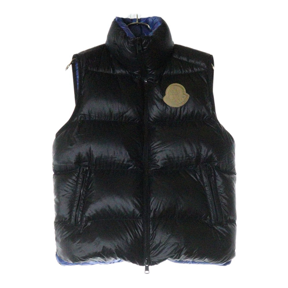 MONCLER(モンクレール) 24AW SUMIDO スミド ジレ バイカラー ジップアップ ナイロンダウン ベスト ブラック/ブルー J20911A00189595GJ