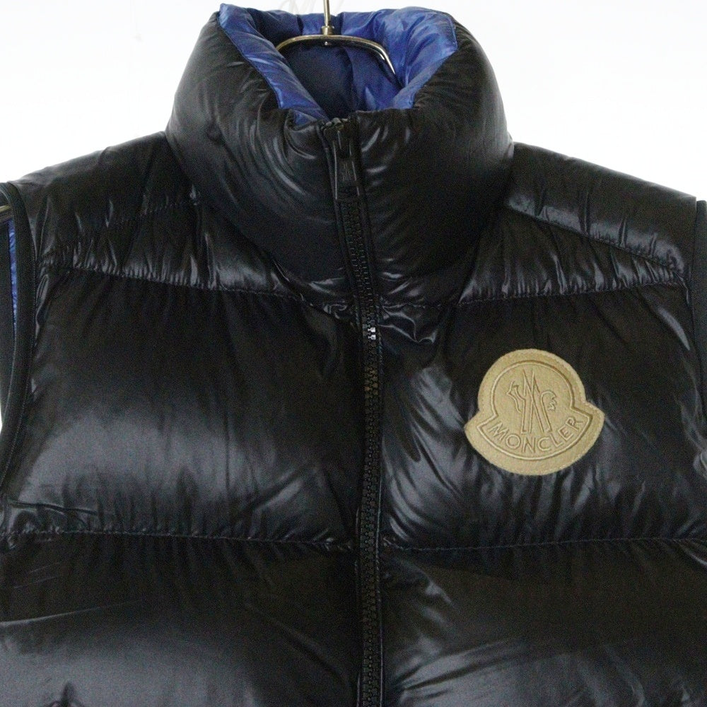 MONCLER(モンクレール) 24AW SUMIDO スミド ジレ バイカラー ジップアップ ナイロンダウン ベスト ブラック/ブルー J20911A00189595GJ