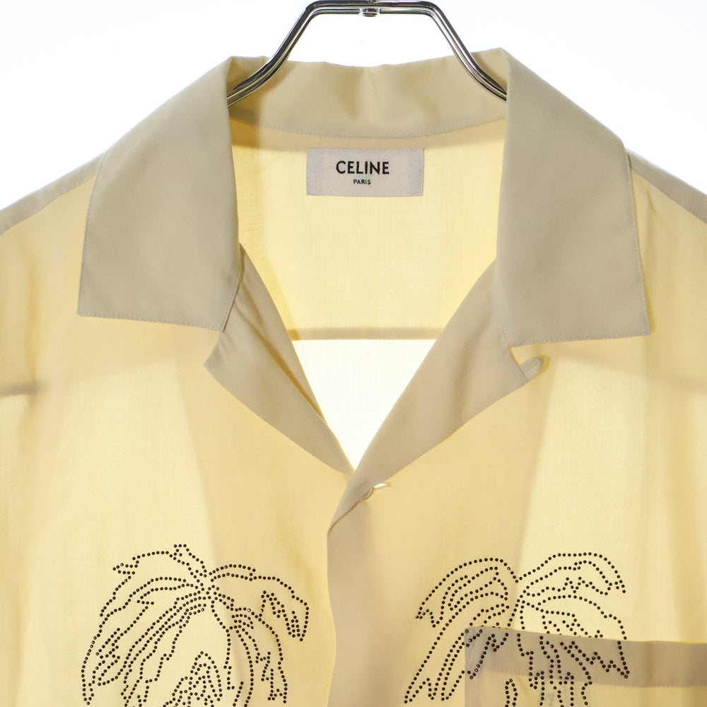 CELINE(セリーヌ) 23SS Embroidered Hawaiian Shirt in Viscose レーヨン エンブロイダリー ハワイアン 半袖シャツ ベージュ 2C947852C
