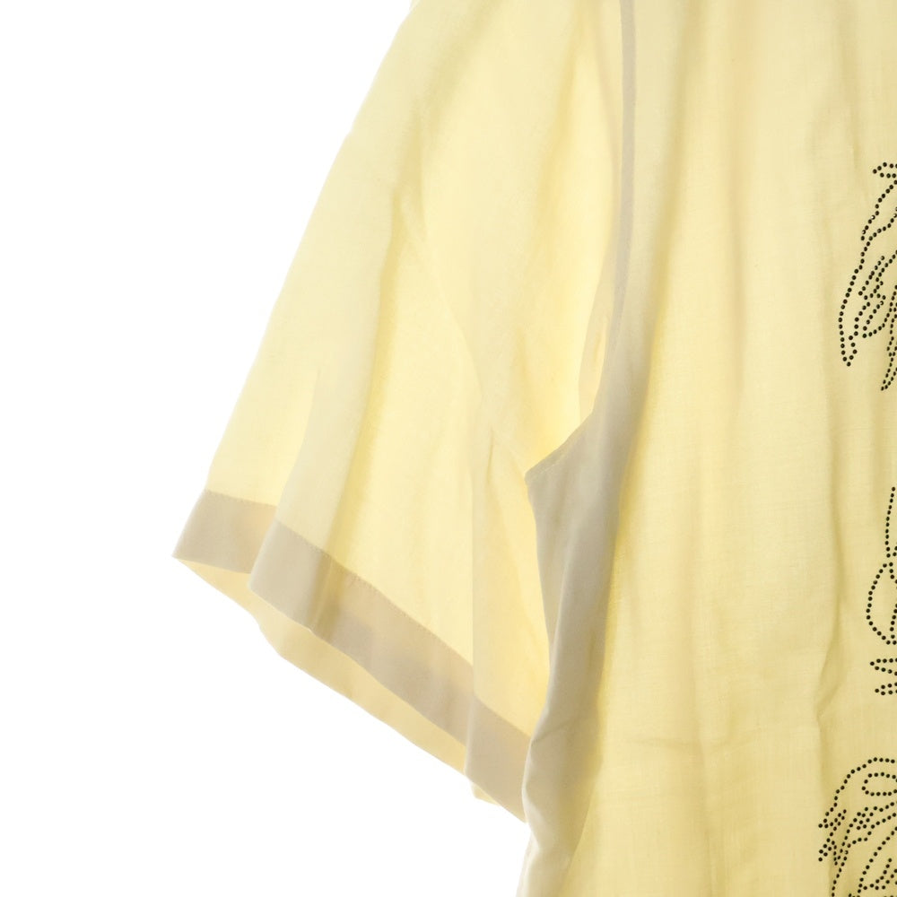 CELINE(セリーヌ) 23SS Embroidered Hawaiian Shirt in Viscose レーヨン エンブロイダリー ハワイアン 半袖シャツ ベージュ 2C947852C