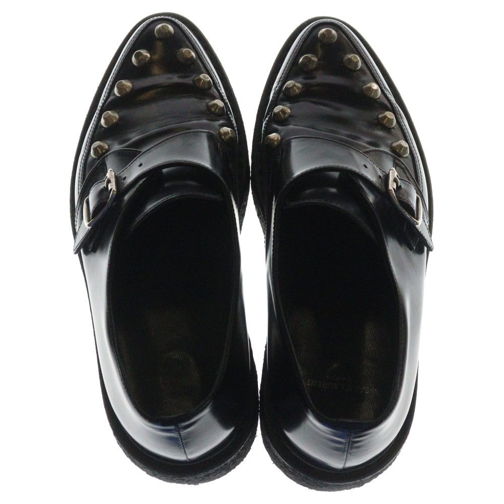 SAINT LAURENT PARIS(サンローランパリ) 14AW スタッズ ラバーソール レザー クリーパーシューズ ブラック 362273