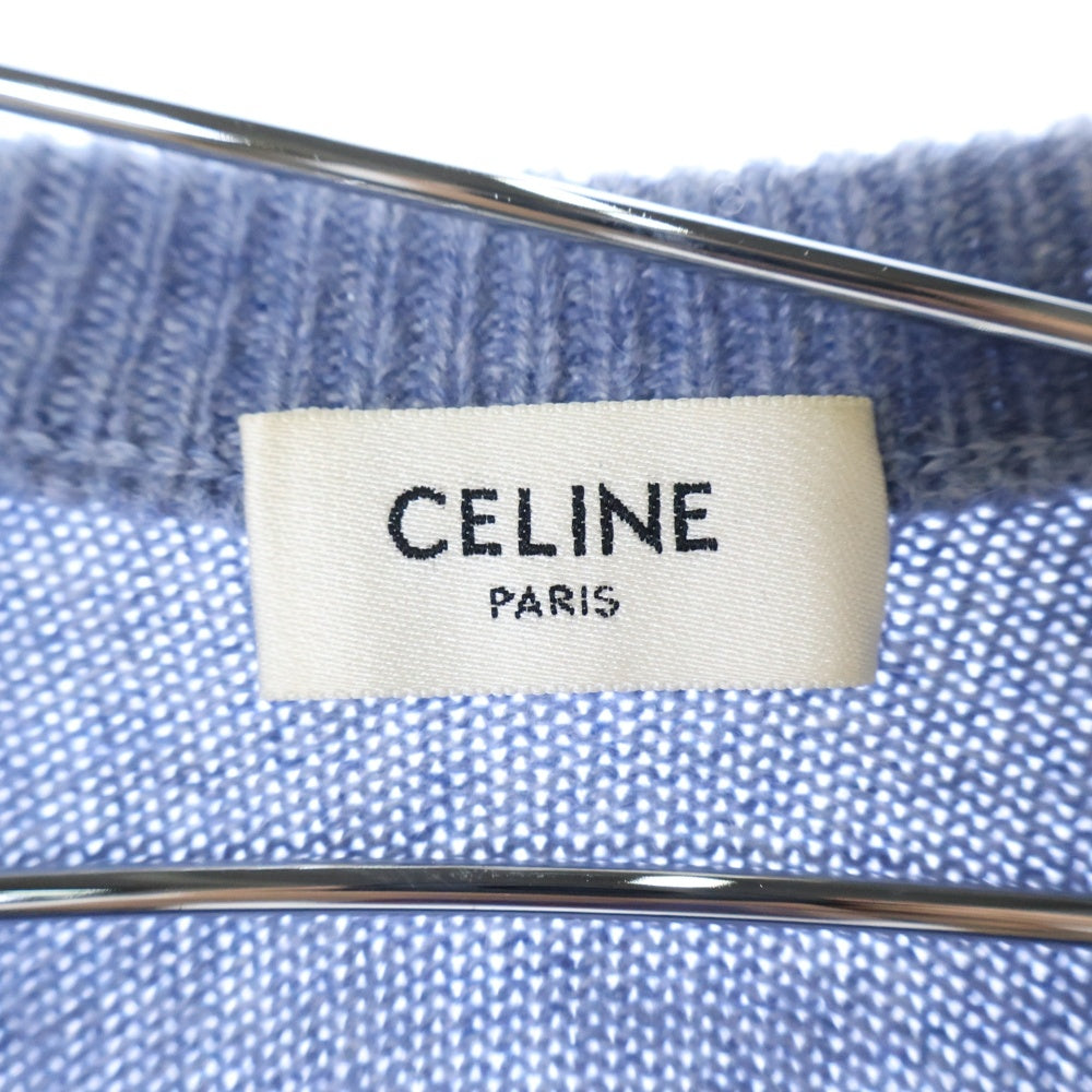 CELINE(セリーヌ) クルーネックカシミア ニットセーター ブルー 3ZD7207O
