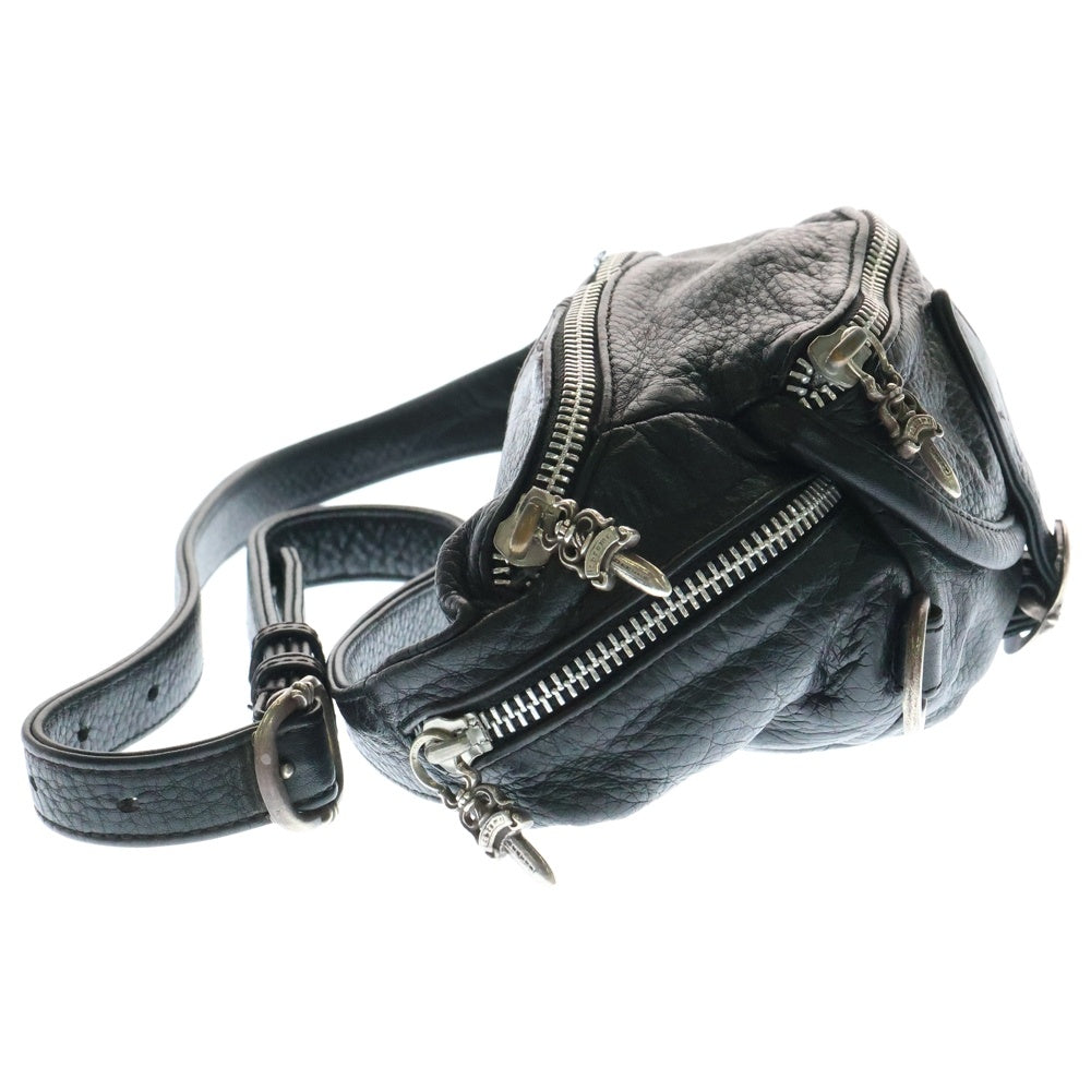 CHROME HEARTS(クロムハーツ) SNAT PACK mini スナットパックミニ ダガージップ ガンスリンガーベルト レザー ウエストバッグ ブラック/シルバー