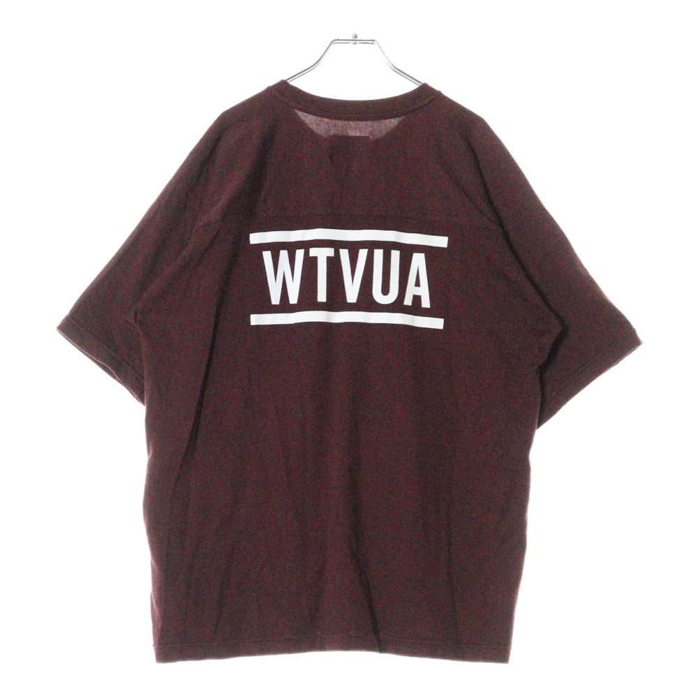 WTAPS(ダブルタップス) 23AW ロゴプリント クルーネック 半袖Tシャツカットソー ボルドー 232ATDT-CSM09