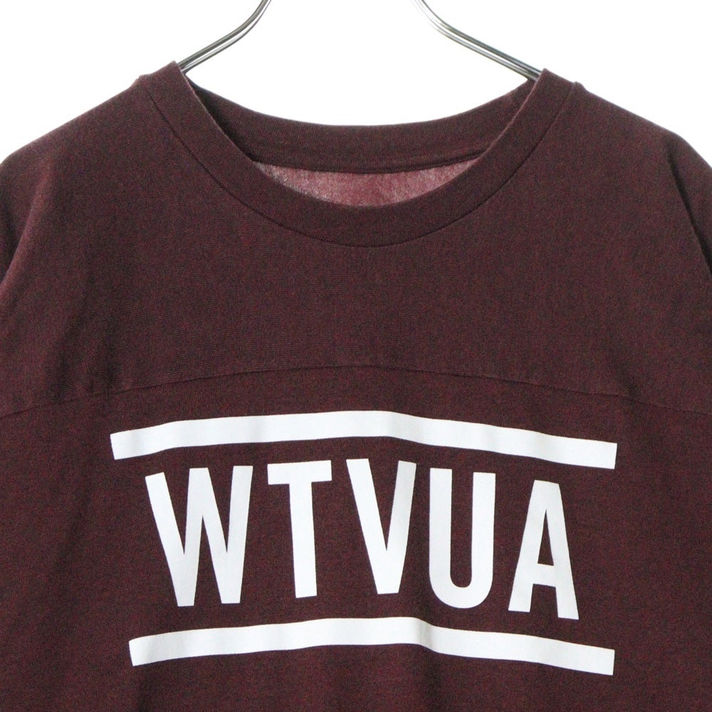 WTAPS(ダブルタップス) 23AW ロゴプリント クルーネック 半袖Tシャツカットソー ボルドー 232ATDT-CSM09