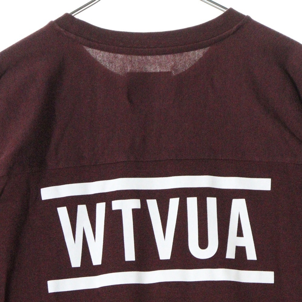 WTAPS(ダブルタップス) 23AW ロゴプリント クルーネック 半袖Tシャツカットソー ボルドー 232ATDT-CSM09