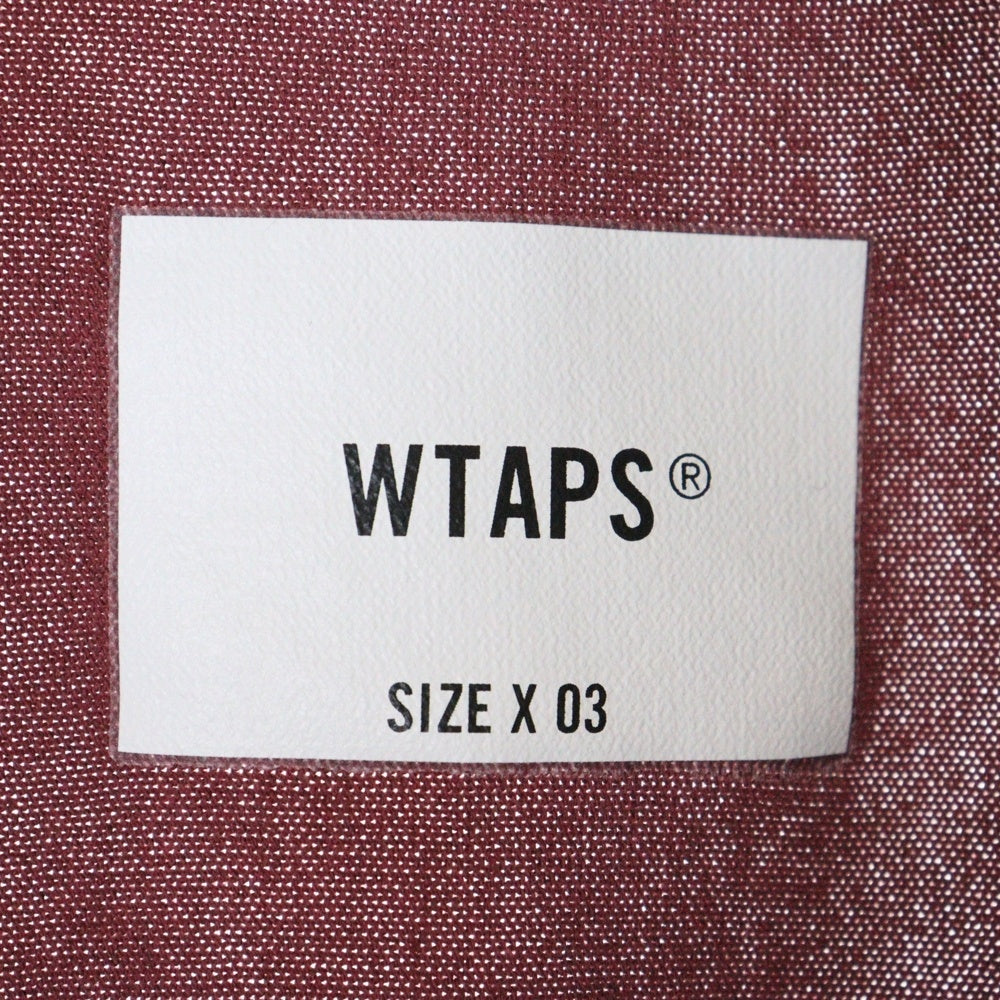 WTAPS(ダブルタップス) 23AW ロゴプリント クルーネック 半袖Tシャツカットソー ボルドー 232ATDT-CSM09