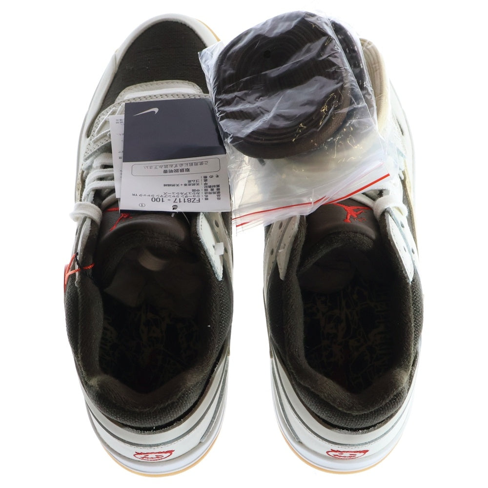 NIKE(ナイキ) ×TRAVIS SCOTT JORDAN JUMPMAN JACK TR SAIL AND DARK MOCHA トラヴィススコット ジョーダン ジャンプマンジャック ローカットスニーカー US10/28cm FZ8117-100