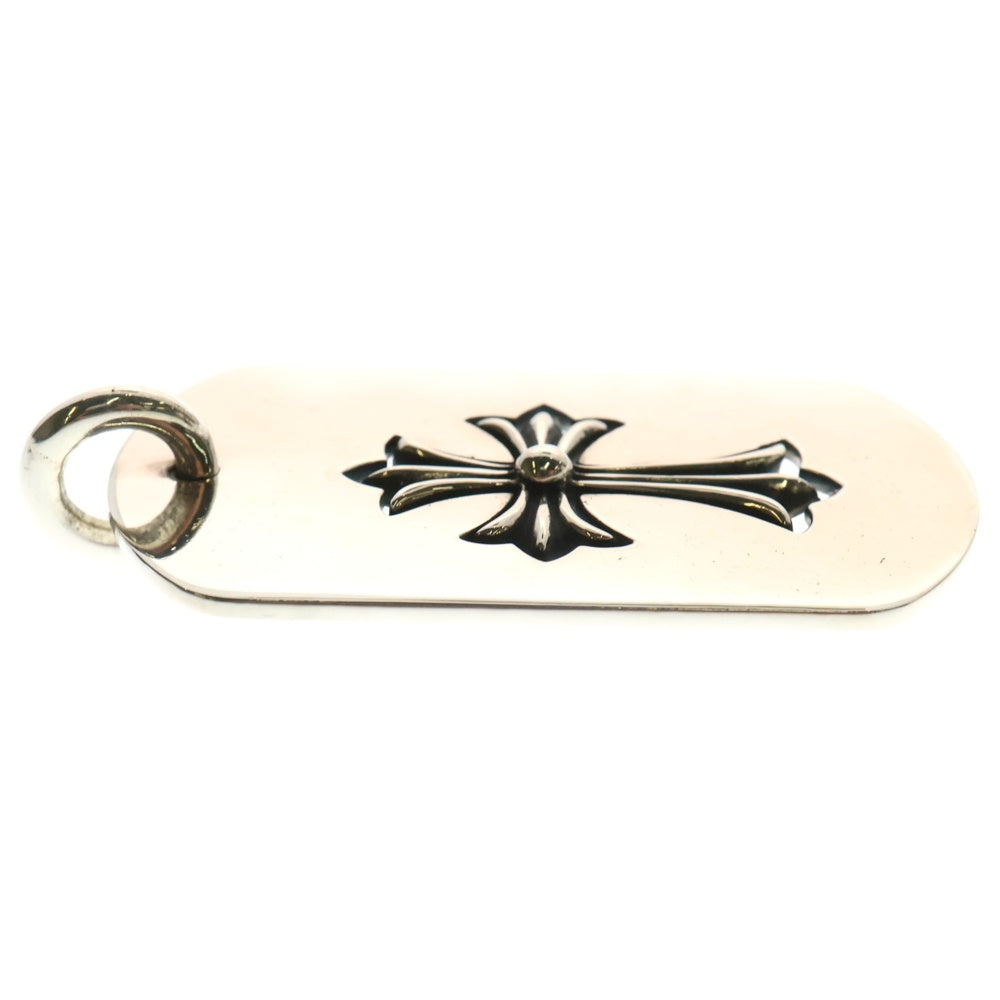 CHROME HEARTS(クロムハーツ) D TAG LRG TNY CRS カットアウトタイニーCHクロス ラージドッグタグ ネックレストップ シルバー