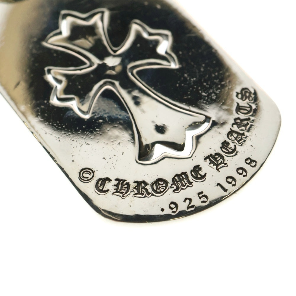 CHROME HEARTS(クロムハーツ) D TAG LRG TNY CRS カットアウトタイニーCHクロス ラージドッグタグ ネックレストップ シルバー