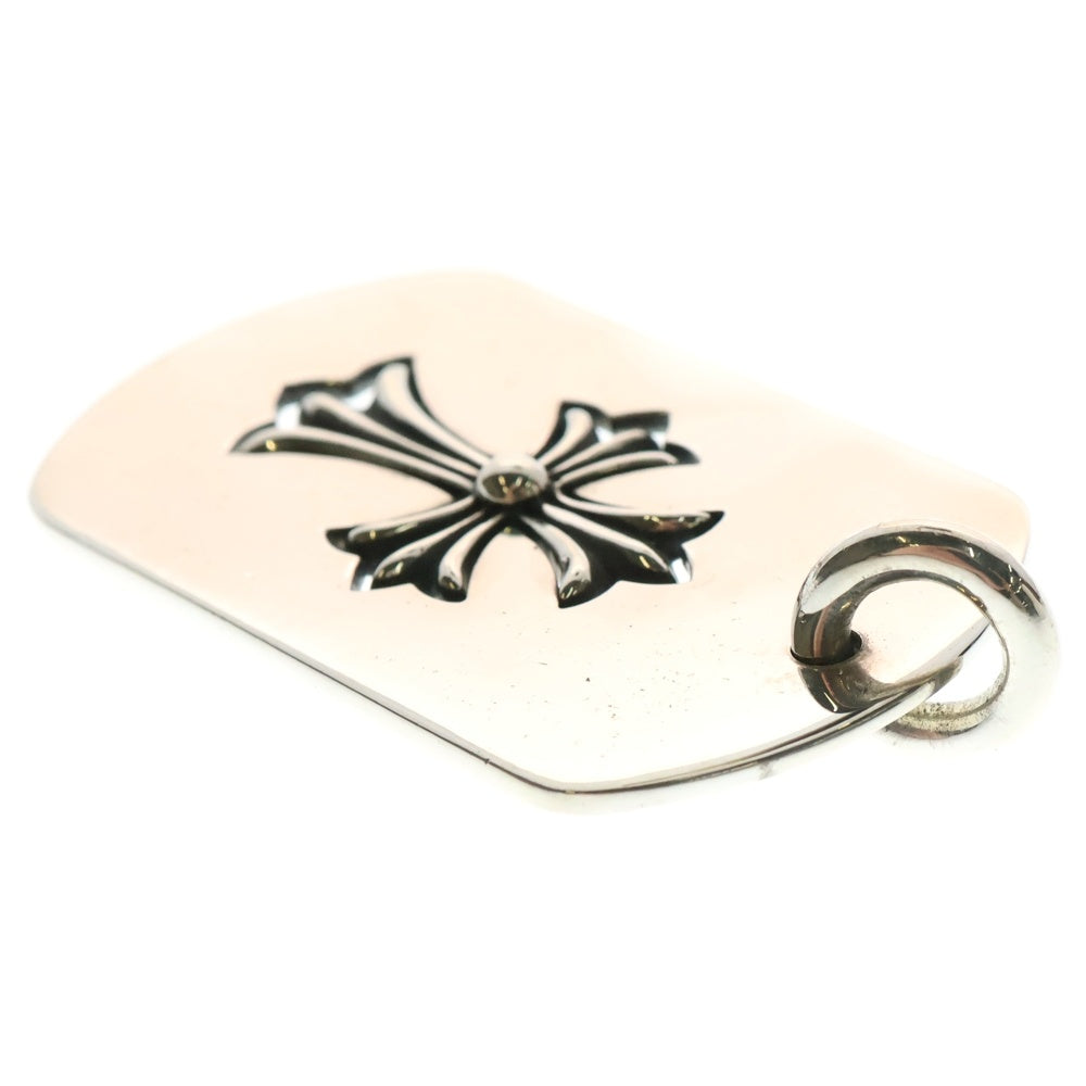 CHROME HEARTS(クロムハーツ) D TAG LRG TNY CRS カットアウトタイニーCHクロス ラージドッグタグ ネックレストップ シルバー