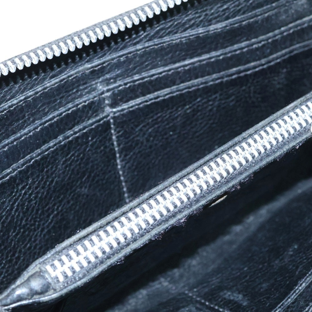 CHROME HEARTS(クロムハーツ) REC F ZIP 3セメタリー クロスパッチ ラウンドファスナーウォレット 長財布 ブラック