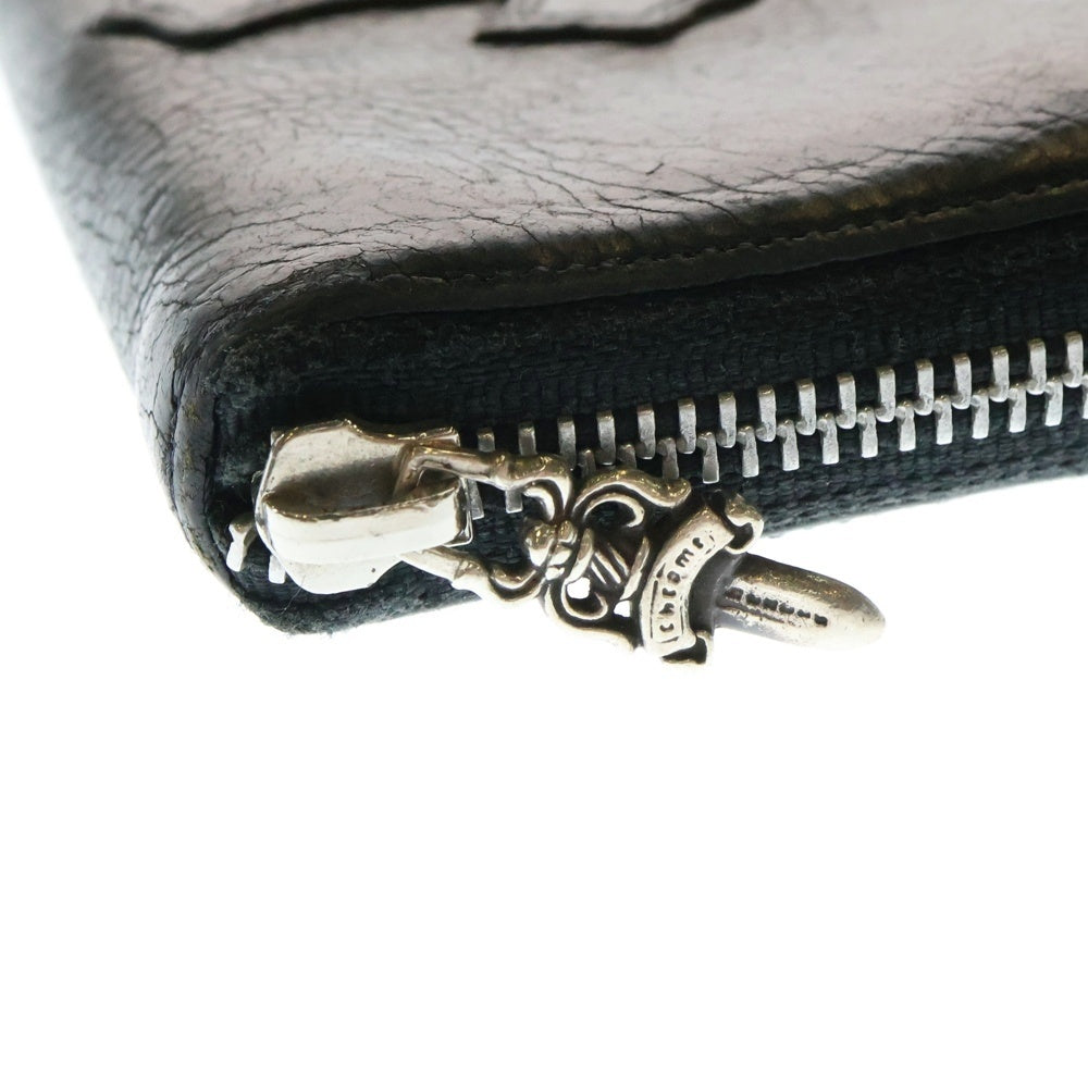 CHROME HEARTS(クロムハーツ) REC F ZIP 3セメタリー クロスパッチ ラウンドファスナーウォレット 長財布 ブラック