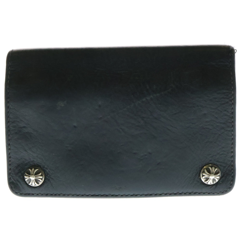 CHROME HEARTS(クロムハーツ) 2ZIP 2ジップ クロスボールボタンレザーウォレット 財布 ブラック BCA363