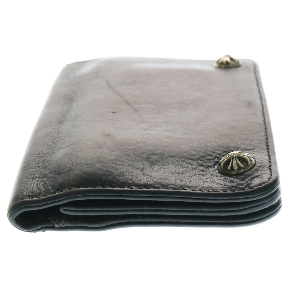 CHROME HEARTS(クロムハーツ) 2ZIP 2ジップ クロスボールボタンレザーウォレット 財布 ブラック BCA363