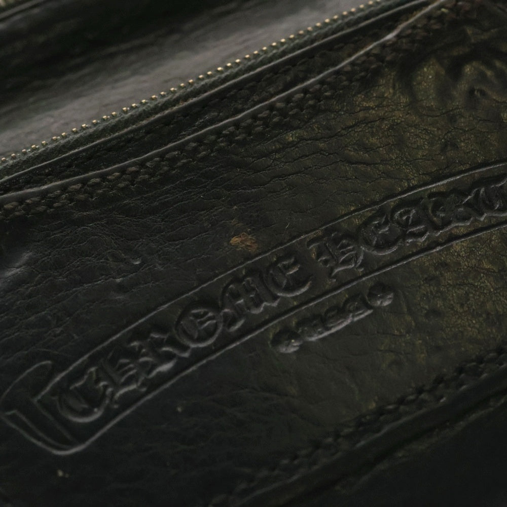 CHROME HEARTS(クロムハーツ) 2ZIP 2ジップ クロスボールボタンレザーウォレット 財布 ブラック BCA363