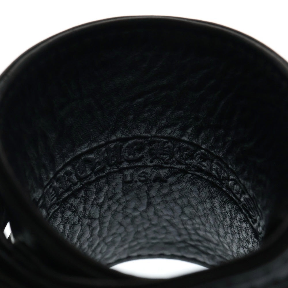 CHROME HEARTS(クロムハーツ) DOUBLE RR ダブルロックンロール レザーブレスレット ガンスリンガー ブラック