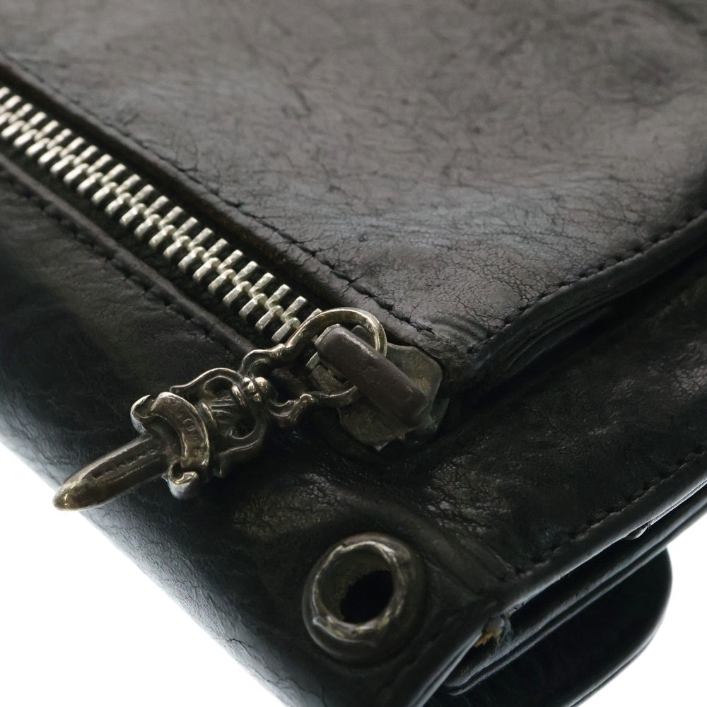 CHROME HEARTS(クロムハーツ) WAVE ウェーブ レザーウォレット 財布 ブラック BCA374