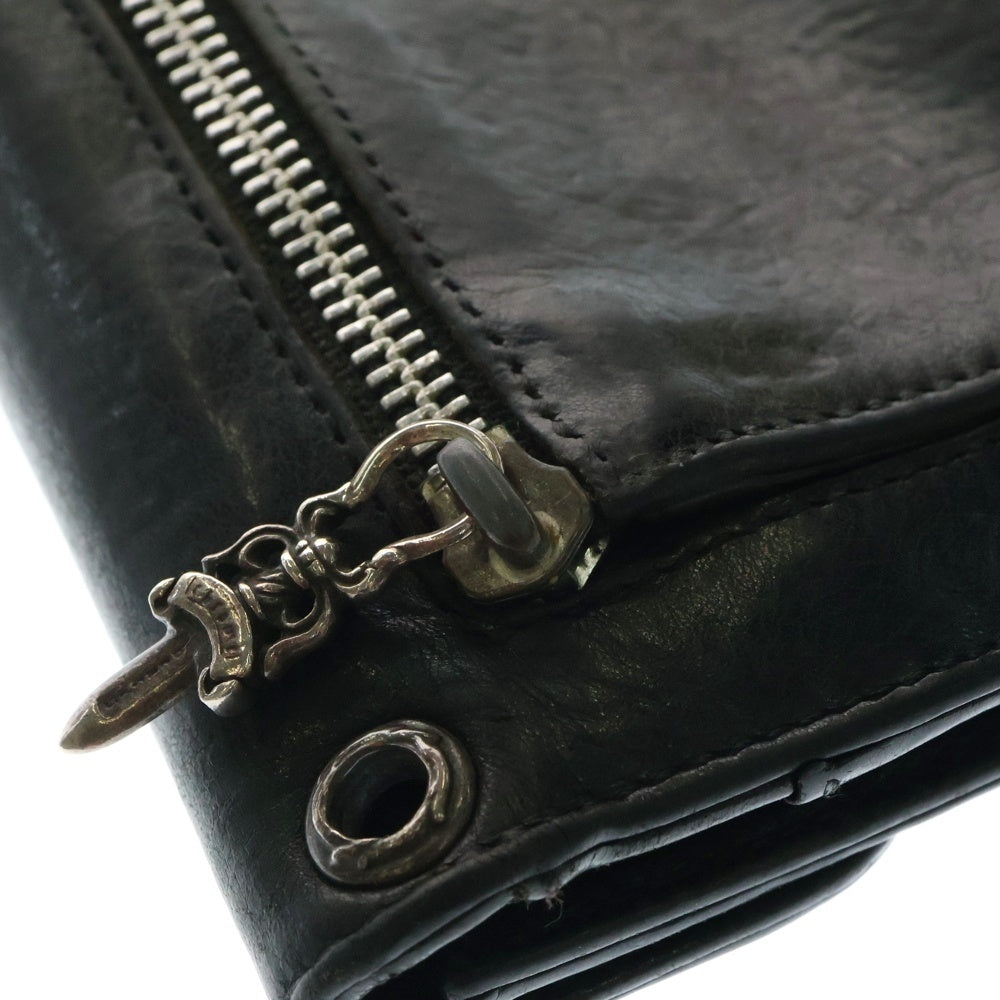 CHROME HEARTS(クロムハーツ) WAVE ウェーブ レザーウォレット 財布 ブラック BCA374