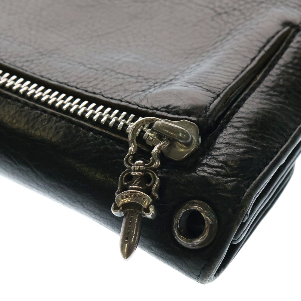 CHROME HEARTS(クロムハーツ) WAVE ウェーブ レザーウォレット 財布 ブラック BCA374