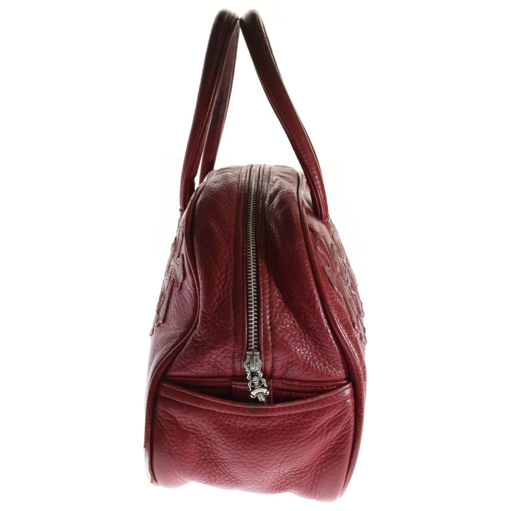 CHROME HEARTS(クロムハーツ) OLD GYM SM オールド レザー クロスパッチ ジム ハンドバッグ レッド