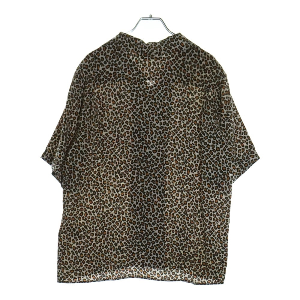 CELINE(セリーヌ) 20AW レオパード 総柄 オープンカラー レーヨン 半袖シャツ ブラウン 2C036900H